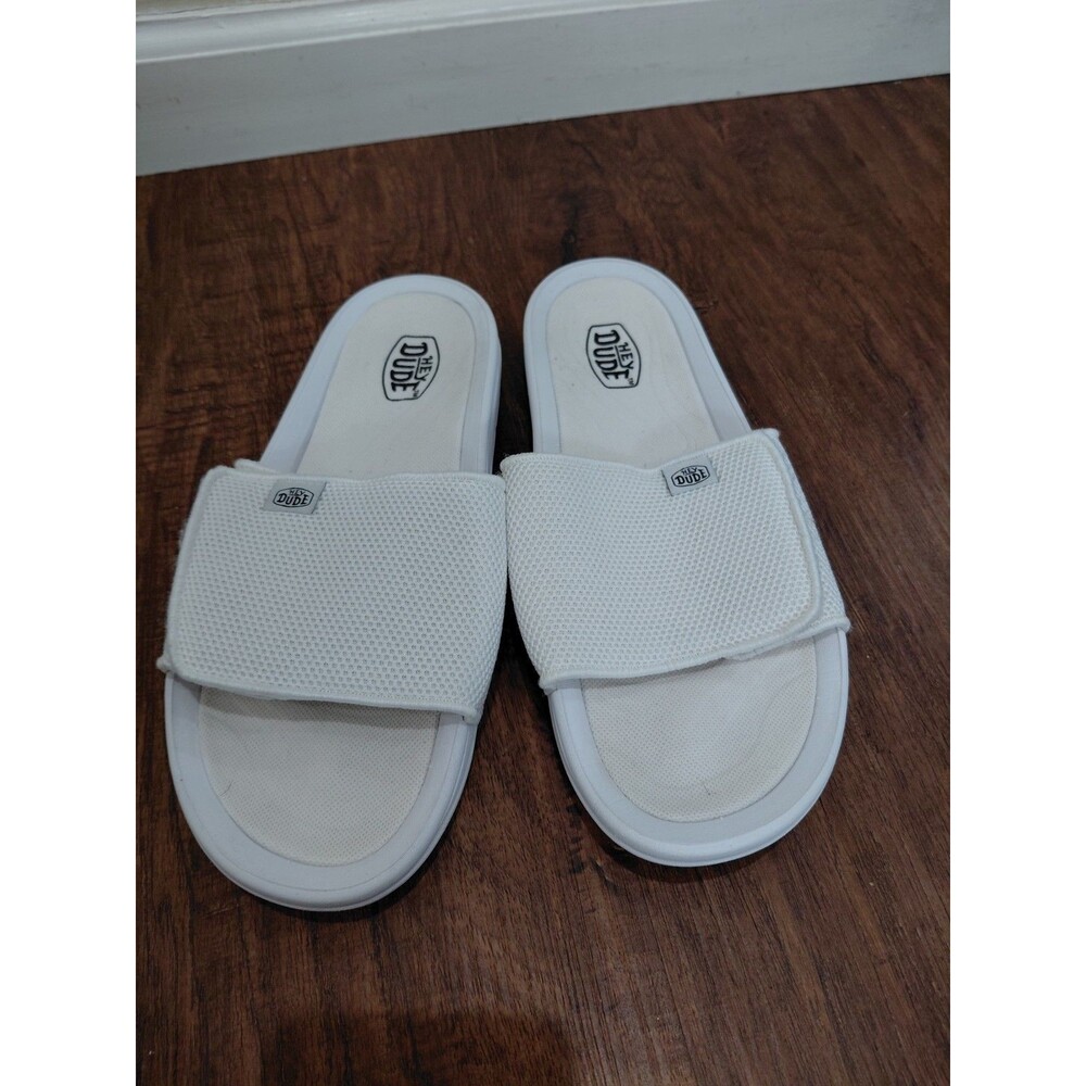 Hey Dude Phoenix Basic Kanit White Unisex Men Size 8 Women's Size 10 Sandals